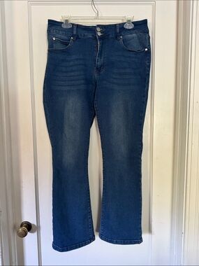 Tahari Dark Blue Boot Cut Jeans